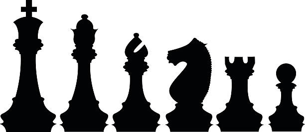 체스 피스 - black hobbies chess knight chess stock illustrations