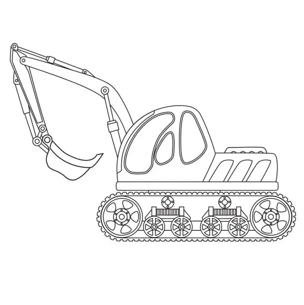 Vector illustration of Dredge toy outlined