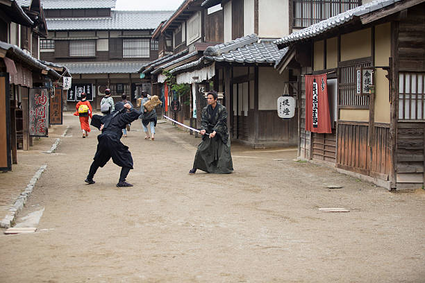 istock warrior samurai ninja fight in toei studios at kyoto japan 577971850