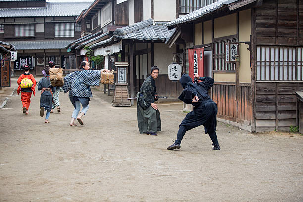 istock warrior samurai ninja fight in toei studios at kyoto japan 577973474
