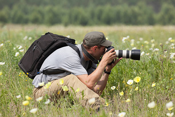istock Photographer is taking a picture on green meadow 577977482