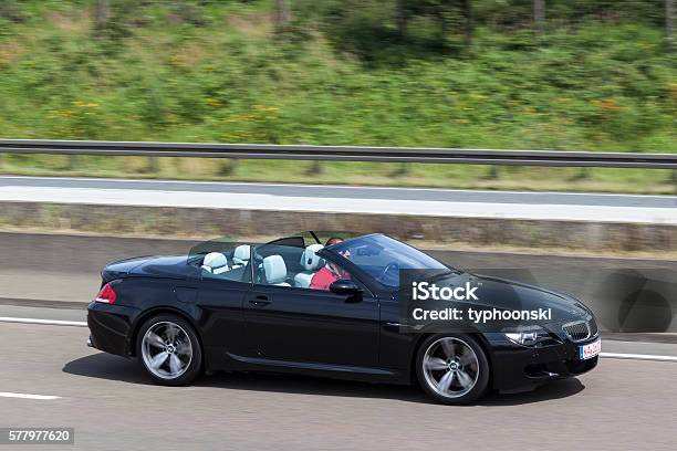 Bmw M6 Convertible On The Road Stock Photo - Download Image Now - BMW, Convertible, Autobahn