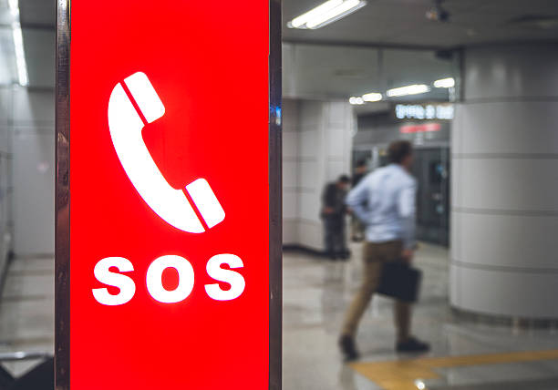 istock Emergency SOS Sign symbol in Subway Transportation 577978562