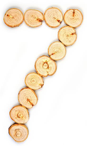 istock Number made of wood slice on a white background 577979106