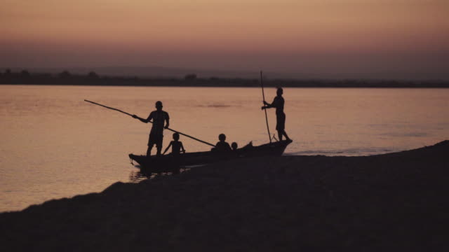 Canoe at sunset