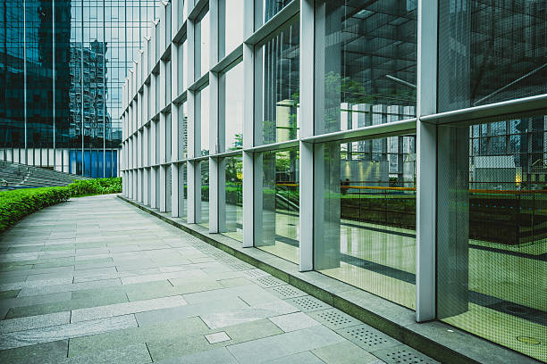 istock empty, modern square and skyscrapers in modern city 578075974