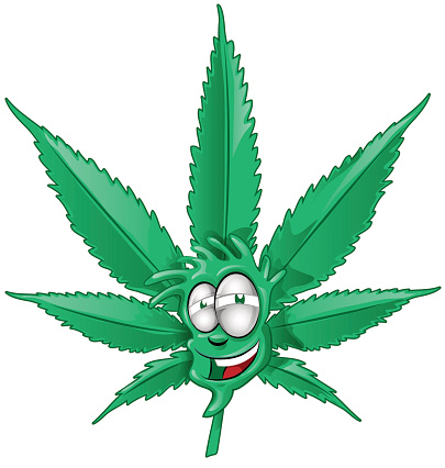 fun marijuana cartoon on white background