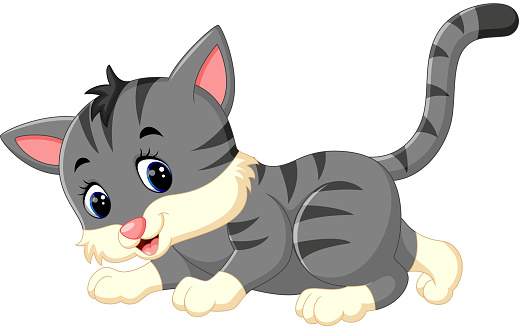 Cute Cat Cartoon Stock Illustration - Download Image Now - Cartoon, Kitten,  Animal - iStock