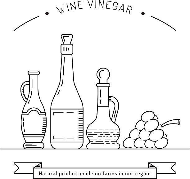 weinessigsauce - vinegar bottle balsamic vinegar cruet stock-grafiken, -clipart, -cartoons und -symbole