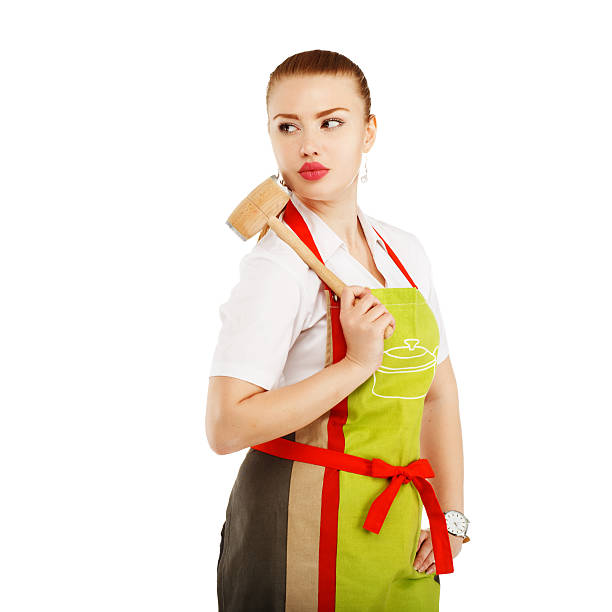 istock Sexy housewife or baker chef wearing kitchen apron 578082604