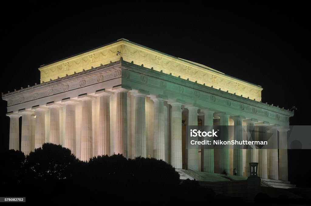 Lincoln Memorial Lincoln memorial building at night Martin Luther King Jr. Stock Photo