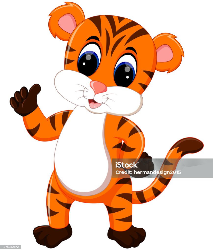 Cute Tiger Cartoon Stock Illustration - Download Image Now ...
