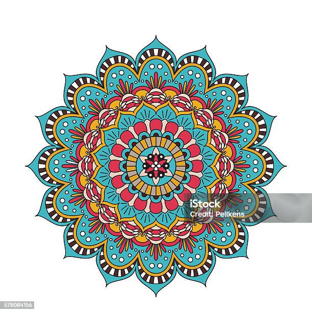Decorative Arabic Round Lace Ornate Mandala Vintage Vector Pattern For Stock Illustration - Download Image Now