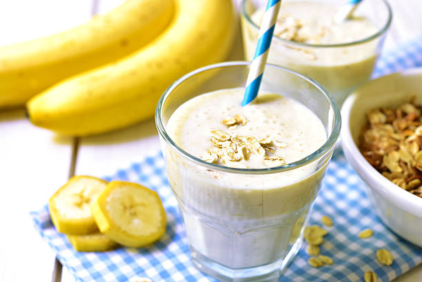 istock Banana smoothie with oats. 578084596