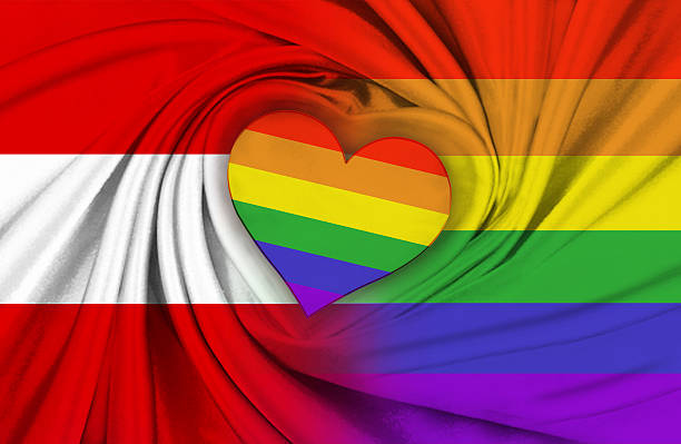 istock Austrian and Gay Pride Rainbow flag 578086342