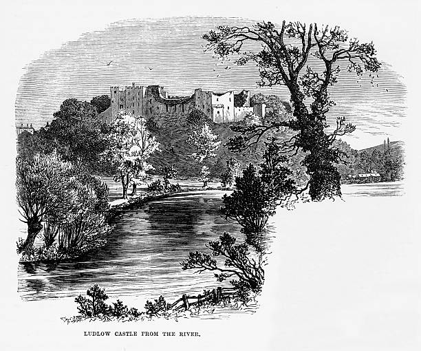 istock Ludford Castle in Ludlow, England Victorian Engraving, Circa 1840 578088248