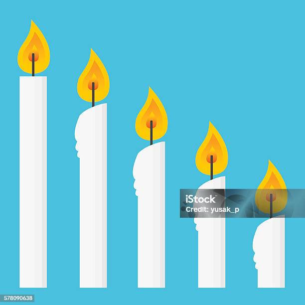 Candle Burning Stage Set Stock Illustration - Download Image Now - Candle, Sale, Activity