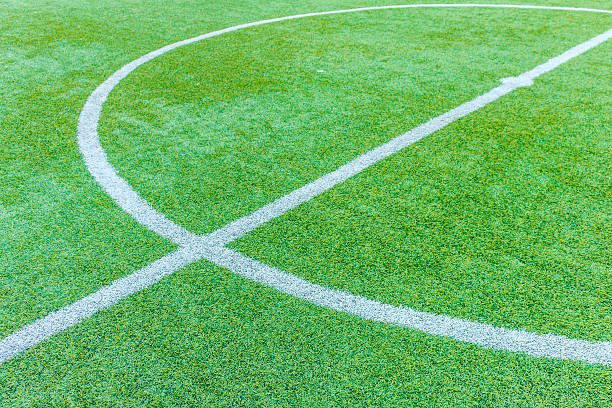 istock The football field line with artificial grass 578090722