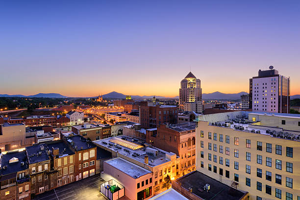 roanoke, virginia skyline - blue ridge mountains obrazy zdjęcia i obrazy z banku zdjęć