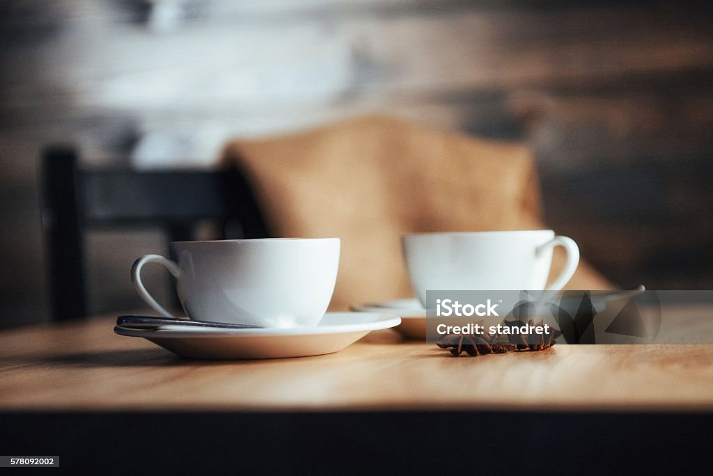 Two cups of gourmet coffee house cappuccino Two Objects Stock Photo