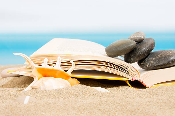 istock Book on the sand, relax on the beach 578092338