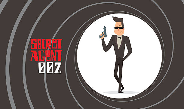 Gun barrel, secret agent in sunglasses with a handgun To EPS10 pistol clipart stock illustrations