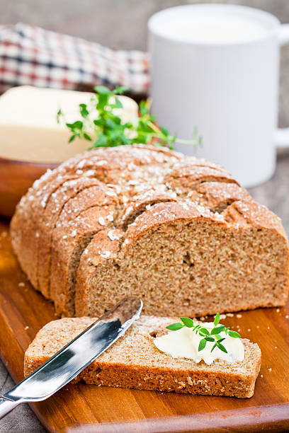 istock Sliced  Irish stoneground soda bread with butter and thyme 578093452