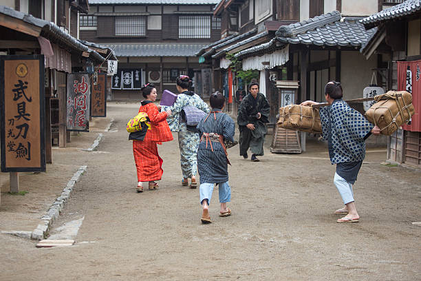 istock warrior samurai protecting villagers in toei studios at kyoto japan 578094392