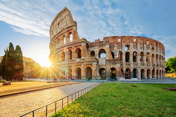 Colosseum in Rome with morning sun Colosseum in Rome with morning sun, Italy, Europe. colloseum rome stock pictures, royalty-free photos & images