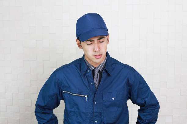 Tired and stressed Asian worker