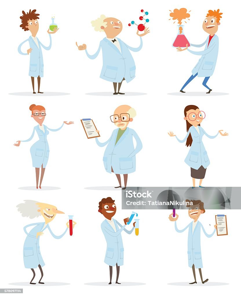 Set of scientists To EPS10 Humor stock vector