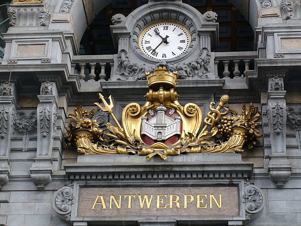Antwerp Main Train Station In Belgium Europe