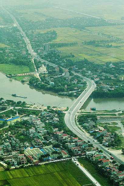 istock Aerial view over Ngo Dong river, Ninh Binh, Vietnam. 578110418