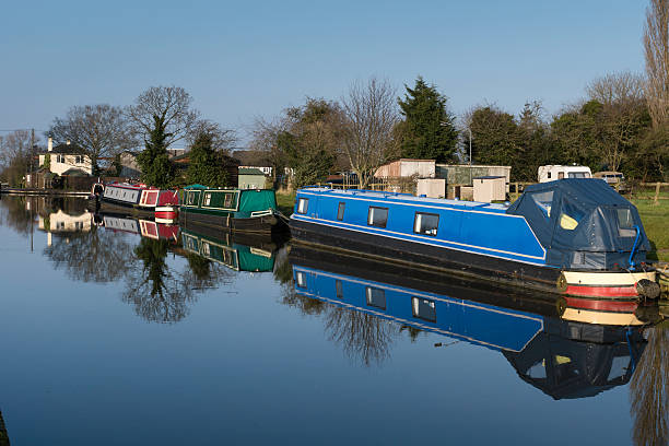 istock Canal boat moored on Llangollen canal 578114066