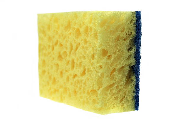 istock Single New Absorbent Sponge With Hardwearing Scourer Isolated On 578115396