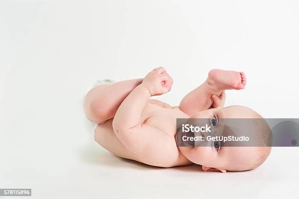 Portrait Of Adorable Baby Girl Isolated On White Background Stock Photo - Download  Image Now - iStock
