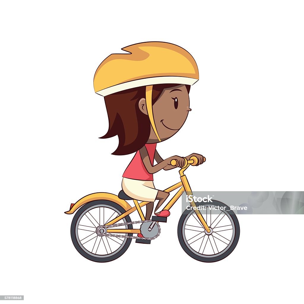 Girl Biking Stock Illustration - Download Image Now - Cycling, Females,  Active Lifestyle - iStock