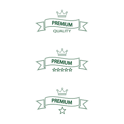 set of white ribbons premium quality on a white background
