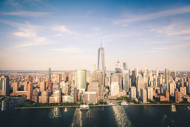 istock Aerial View of Lower Manhattan from a Helicopter 578266502