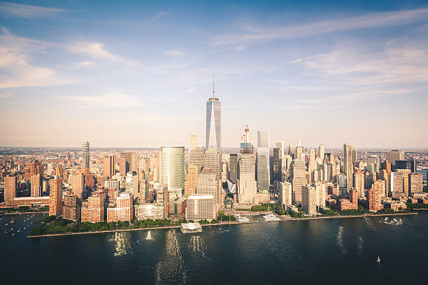 istock Aerial View of Lower Manhattan from a Helicopter 578266526