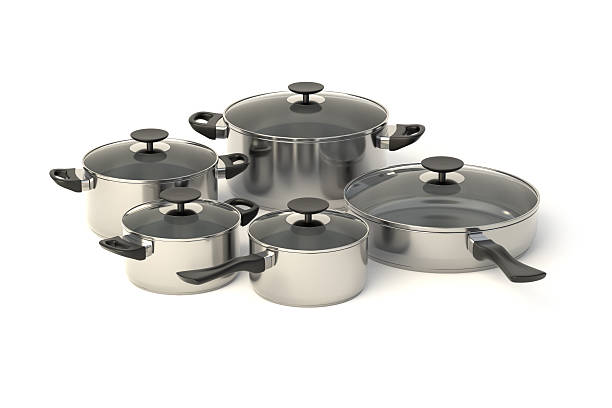 istock Stainless steel pots and pans 578267650