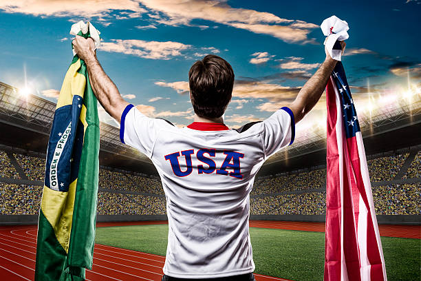 American Athlete Celebrating