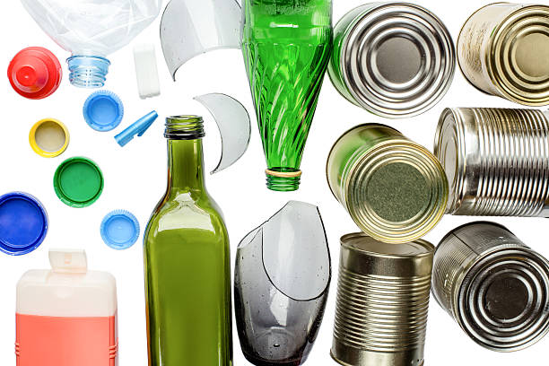istock sorting of garbage types. Waste management concept. Top view 578271130