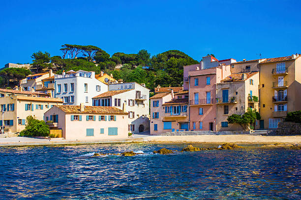 The Golden hour over Saint Tropez, The French Riviera stock photo