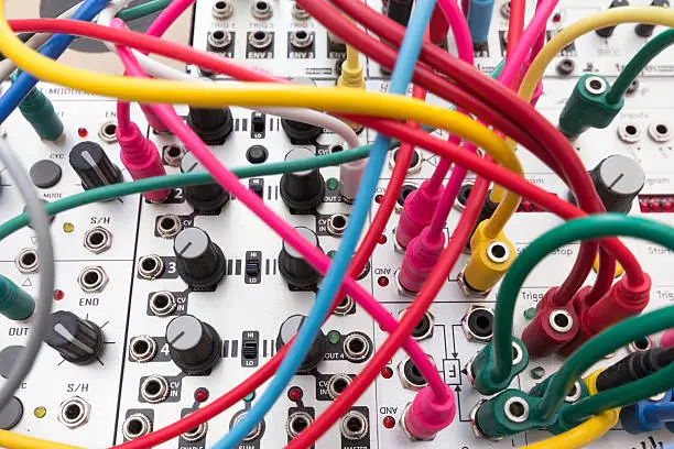 Photo of analog synthesizer - modular synth