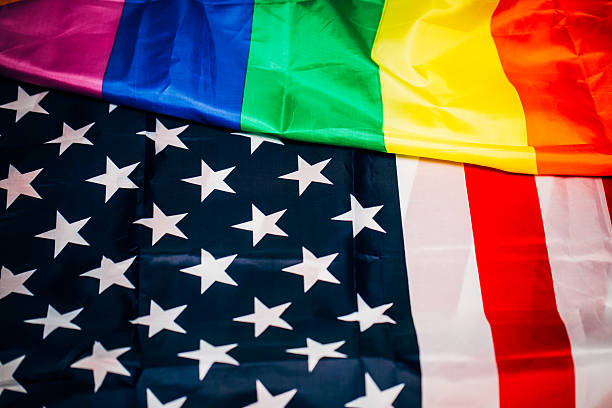 istock Gay and Amercian flag 578272606