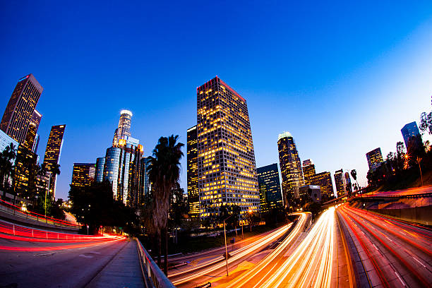 istock Downtown Los Angeles Skyline at Twilight 578277788