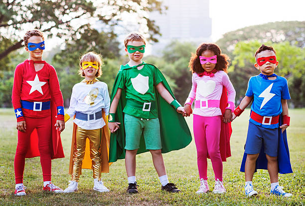 istock Superheroes Kids Friends Playing Togetherness Fun Concept 578278412