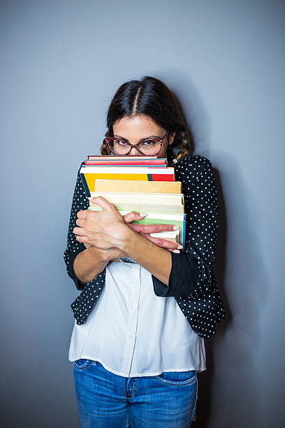 istock Shy nerd girl 578279232
