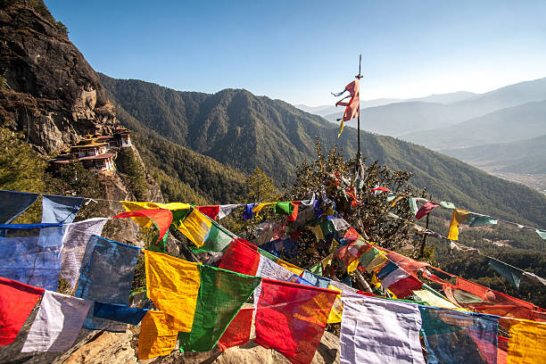 istock Prayer Flags at Taktsang Mount, Bhutan 578280400